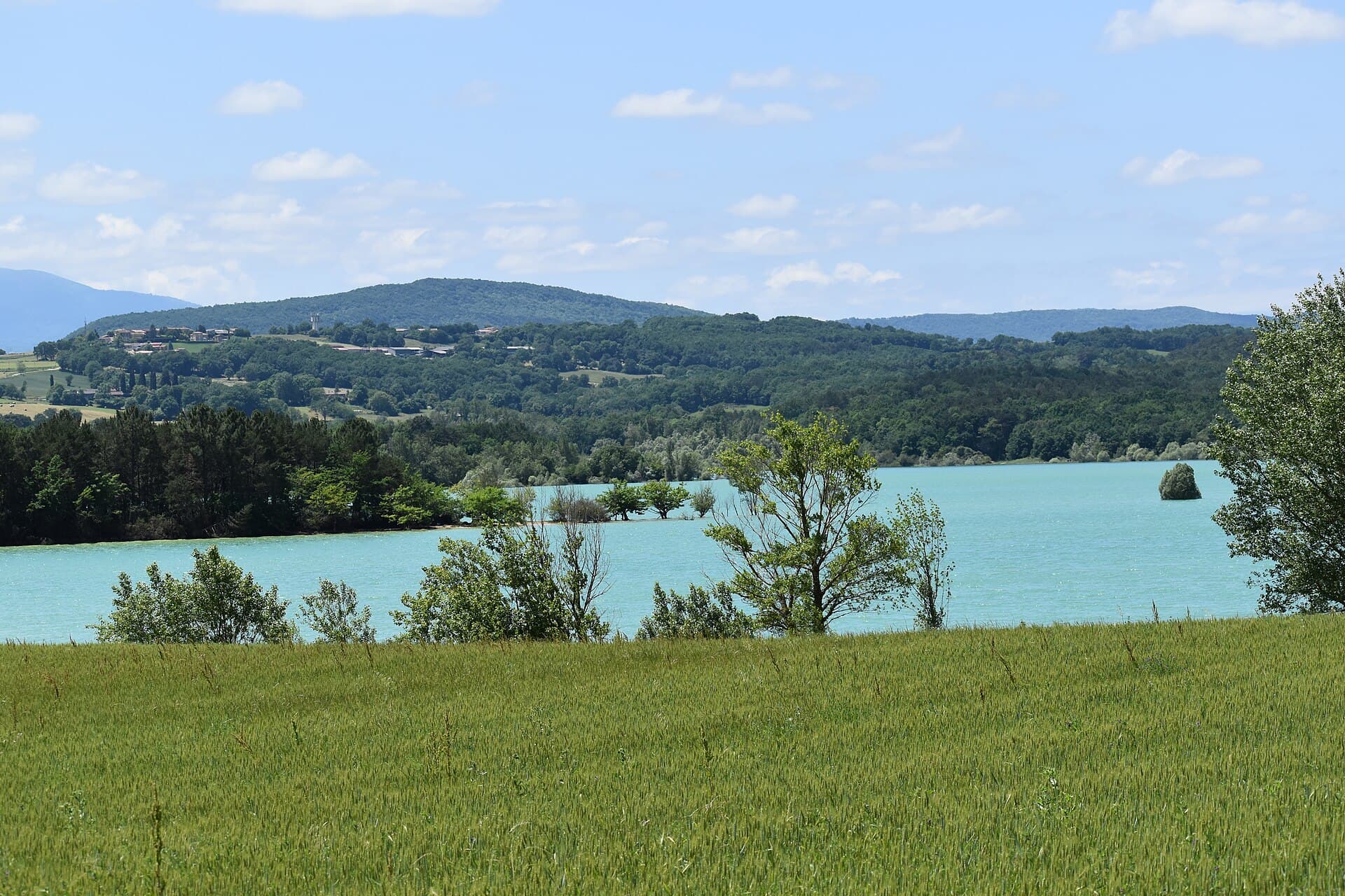 Vue panoramique du lac de Montbel